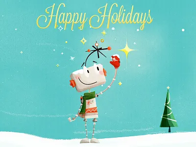 Wagepoint Christmas character christmas digit holiday illustration robot wagepoint