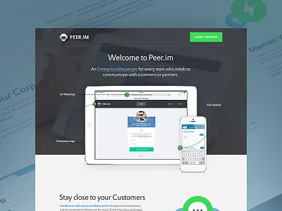 Landingpage communication effective enterprise landingpage minimal peer.im