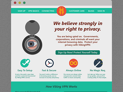 VikingVPN Redesign illustrator layout photoshop redesign site design viking vpn web design webdesign webdev website