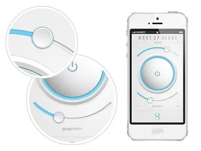 Quake App app apple button interface ios iphone knob mobile slider ui ui design ux