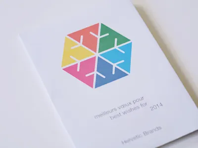 Snowflake 2013 2014 card color composition hexagon layout new year offset print snow
