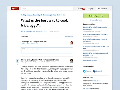 Quora Redesign clean large type light minimal quora readable red web