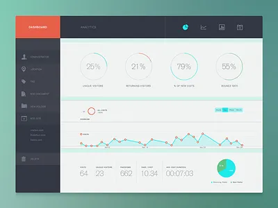Analytics Dash analytics dashboard design flat flat design icons ikon menu ui web