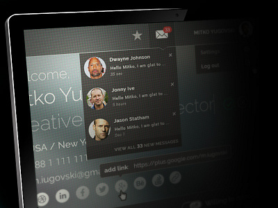 Main menu drop down app blur dropdown flat ios7 menu messages modern profile social thin ui