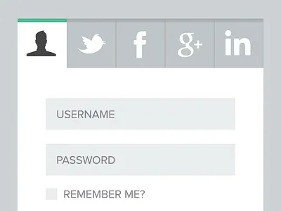 Social Login flat login social ui