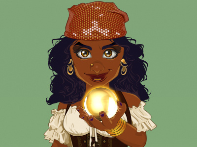 Psychic character game illustration