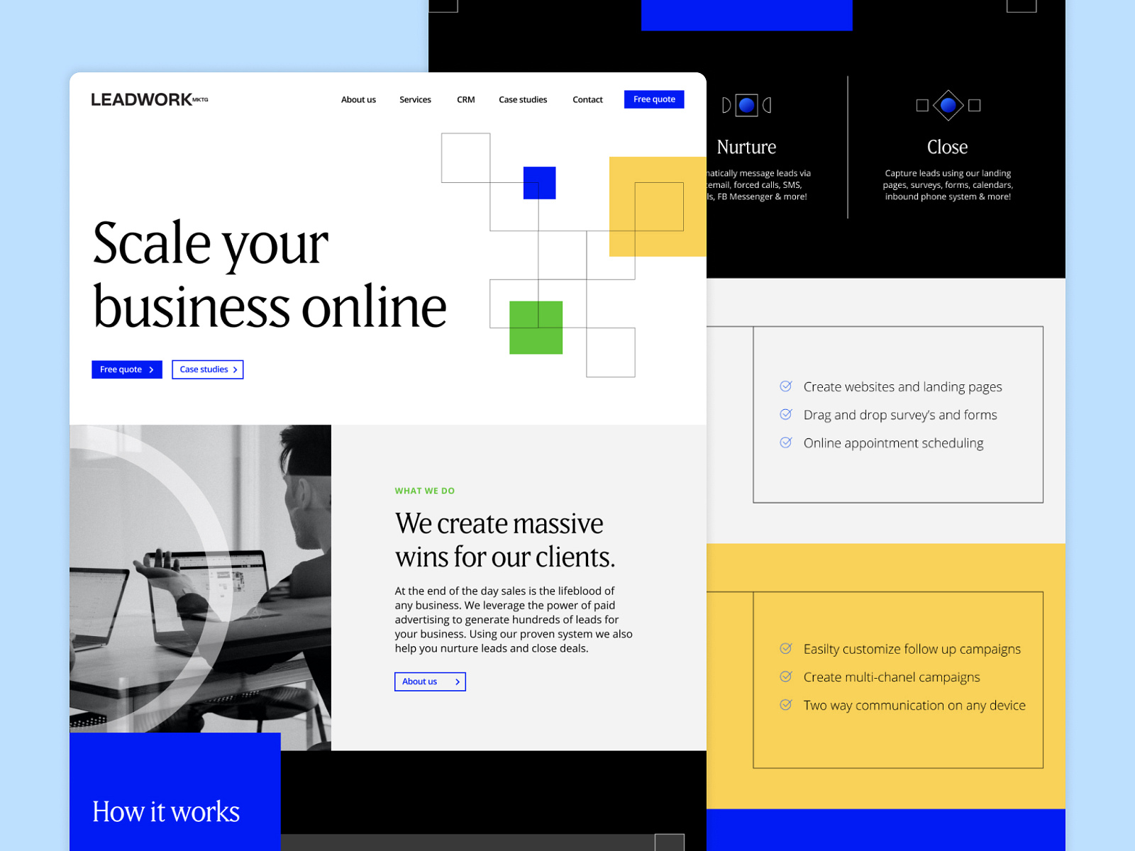Leadwork Marketing site by Alowh on Dribbble