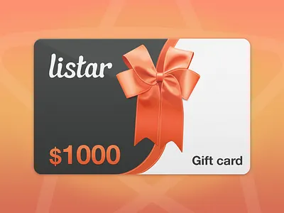 Listar Gift Card bow card gift gift card illustration listar ribbon