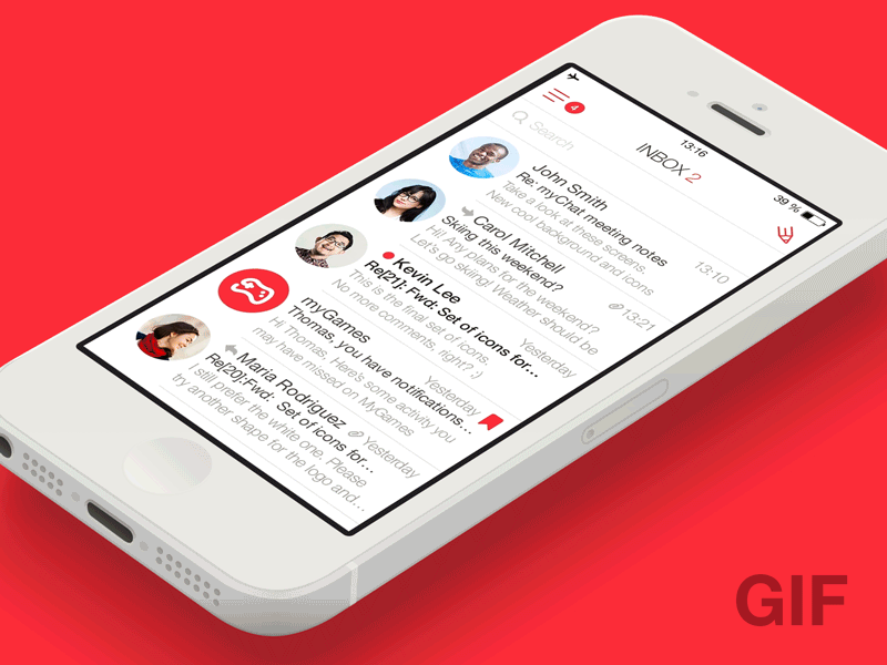 myMail iPhone App: Sidebar with Background Video animation background email folders ios iphone mail sidebar video