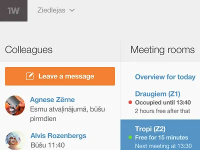 Office dashboard admin clean colleagues dashboard meeting office overview rooms