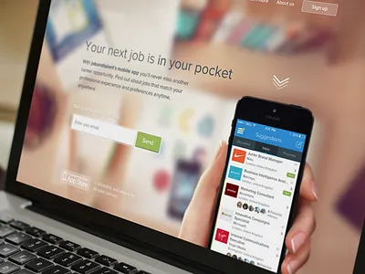 Animated Scrolling Mobile App Campaign Landing conversion css3 flat home html5 jobandtalent landing marketing mobile page rate scrolling