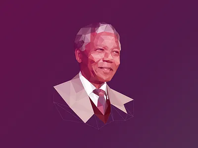 Poly Mandela #RIPNelsonMandela apartheid low poly mandela nelson mandela poly polygon rip south africa triangulation