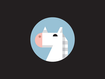 Unicorn Icon black blue design geometric icon illustration unicorn white