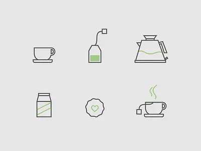 Simple Icons for Instructions cup icon infographic jammiedodgers kettle milk podio simple tea