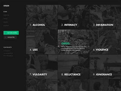 Utopia website WIP dark green the funtasty ui ux web website