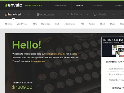 Envato Marketplaces envato themeforest themes web design