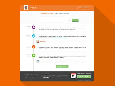 Wonderapp // Livefeed backoffice cms interface logo seempl studio ui ux webapp webapplication