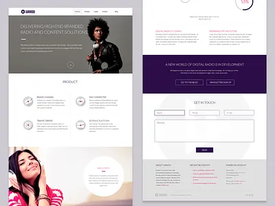 Wrado Website music onepager parallax purple radio webdesign website