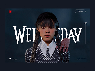 Wednesday Addams 3d 3d model addams animation design landing page netflix one page the addams family ui ux web website wednesday wednesday addams