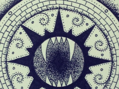 Civilization, The World Eater art design dotwork drawing geometry illustration mandala pen and ink pointillism sacred geometry stippling