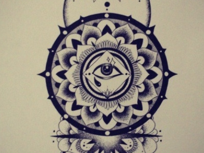 All Seeing Eye all seeing eye chaos dotwork geometry illustration line work mandala pointillism sacred geometry stippling tattoo