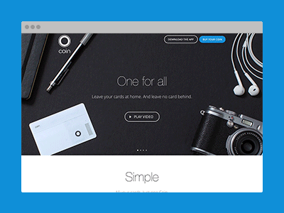 Coin Marketing Site animation card coin gif ios7 scroll simple site web website