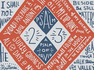 Psalm 23 23 bible hand drawn lettering psalm