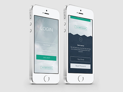 Login screen + reset password app ios login password reset screen