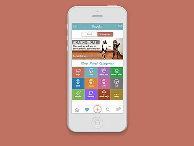 Popular Feed cat dog feed flat ios7 pets social network