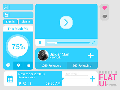 Free Flat Ui Design :) download flat free freebie inteface mobile psd ui web