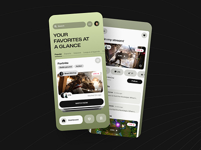 UI Concept: Game Streaming Mobile App app design app ui design gaming graphic design mobile app mobile ui streaming streaming app ui uidesign uiux