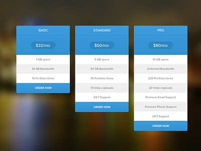 Pricing Table (Free PSD) free psd kit pricing table ui web design