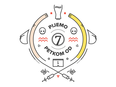 DrinkingOnFridaysFromSeven adventure time alcohol crest drugs illustration seal stroke vector