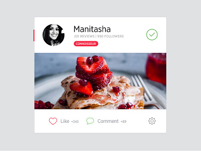 Top Foodie Widget red strawberry ui ux website widget