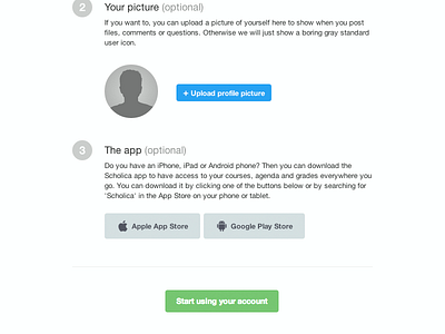Finish your account