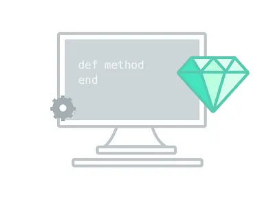 Ruby on Rails computer gem illustration monitor rails ruby sketch