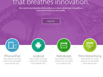 Web Layout flat software ui web