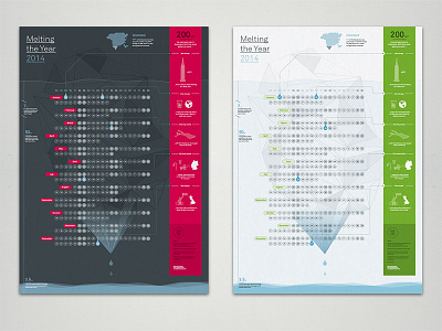 Bureau Oberhaeuser Calendar 2014 2014 calendar ice infographic information architecture kalender melt month year