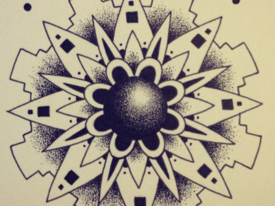Sundial dotwork drawing geometry illustration mandala pointillism stippling sundial tattoo