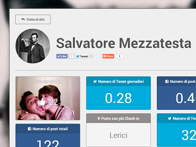 Domee Social Stats UI clean design flat interface minimal social stats ui user interface web design website