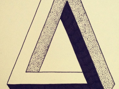 Impossible Triangle dotwork drawing geometry illusion illustration lines simple stippling tattoo