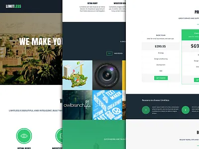 Limitless - A One Page Theme agency blog css flat html one page portfolio theme ux web design