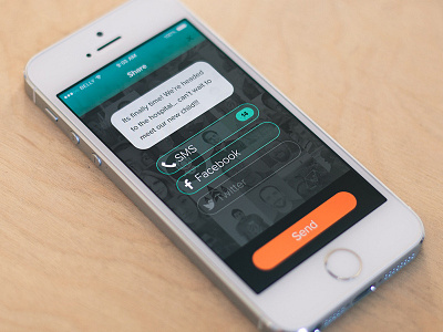 Ios7 Share application avatars interface ios7 iphone modal selected send share ui ui design