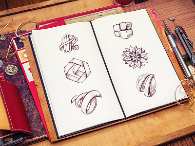 Logotypes flower id identity letter logo logotype mail notepad pencil sketch typography wood