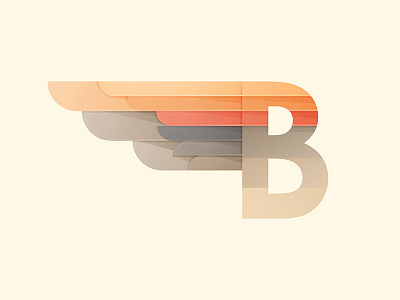 B-Bird b bird icon illustration logo mark type vector wings yp © yoga perdana