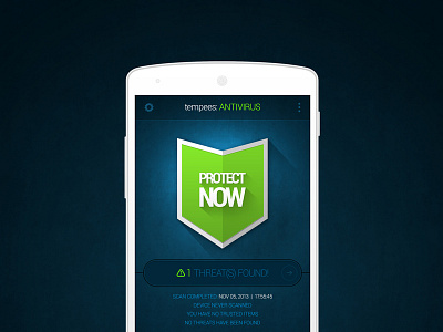 Freebie: Antivirus App HomeScreen android antivirus app button free home menu psd shield smartphone