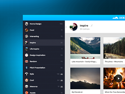 New Icebergs Sidebar blue bookmark ice iceberg icebergs list sidebar