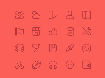 Lítio glyphs icons litio pack