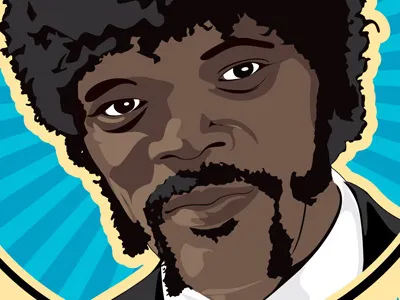 Jules Winnfield illustrator jules winnfield portrait poster pulp fiction samuel jackson vector
