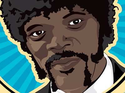 Jules Winnfield illustrator jules winnfield portrait poster pulp fiction samuel jackson vector